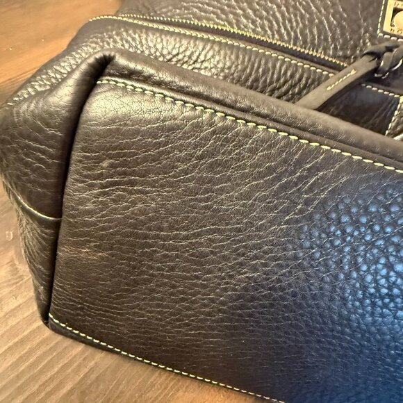 DOONEY & BOURKE  Zipper Pocket Sac Pebbled Black Purse Shoulder Bag - Picture 7 of 13